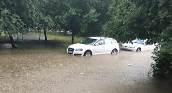 Ливень в Гродно: затопило кольцо на Суворова, Клецкова, Соломовой