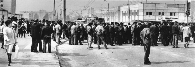 Забастовка на заводе автоагрегатов в Гродно, апрель 1991. Фото из архива Анатолия Хацько