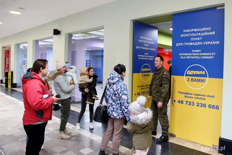 Гдыня. Информационный пункт для украинцев. Фото: Przemysław Kozłowski/Gdynia.pl