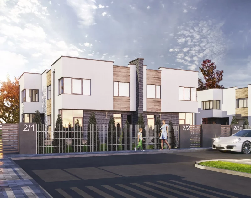 Стало известно, во сколько обойдется "квадрат" в таунхаусах, которые строят в Грандичах Визуализация проекта таунхаусов в Грандичах.