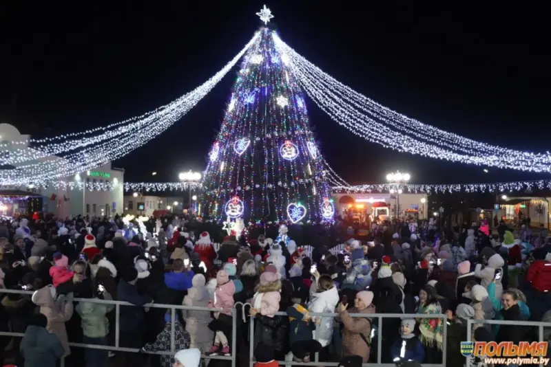 З падковамі, дамкамі і сняжынкамі. Як выглядаюць галоўныя ёлкі ў раённых цэнтрах рэгіёна