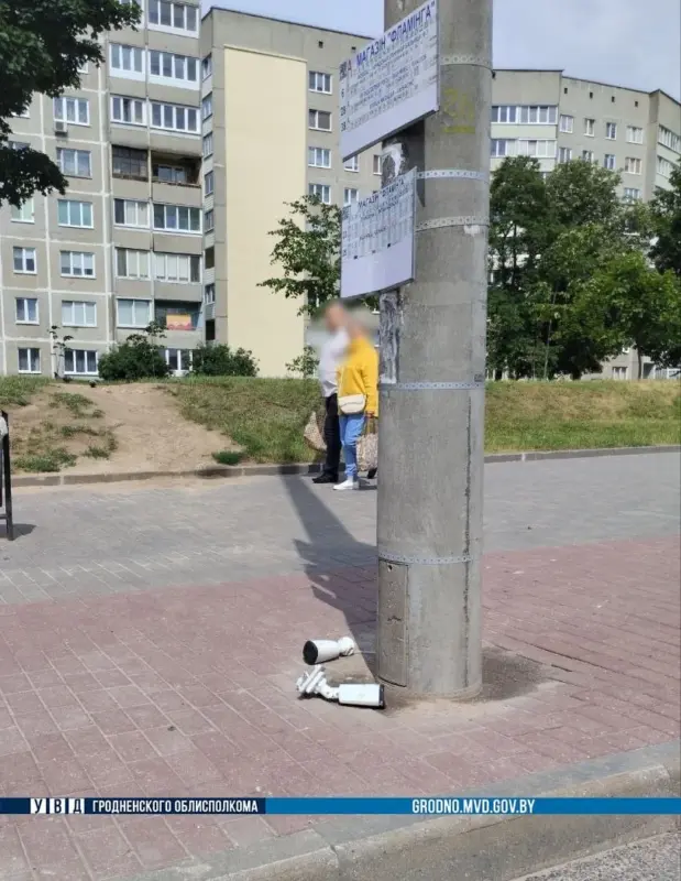 Гродзенец сарваў камеру відэаназірання - яго затрымалі пасля паведамлення неабыякавага грамадзяніна