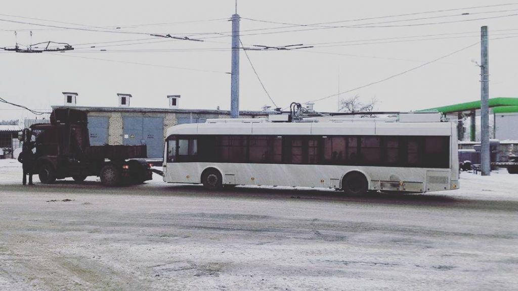 Першы бескантактавы тралейбус прыехаў у Гродна. Фота: vk.com/newgrodno