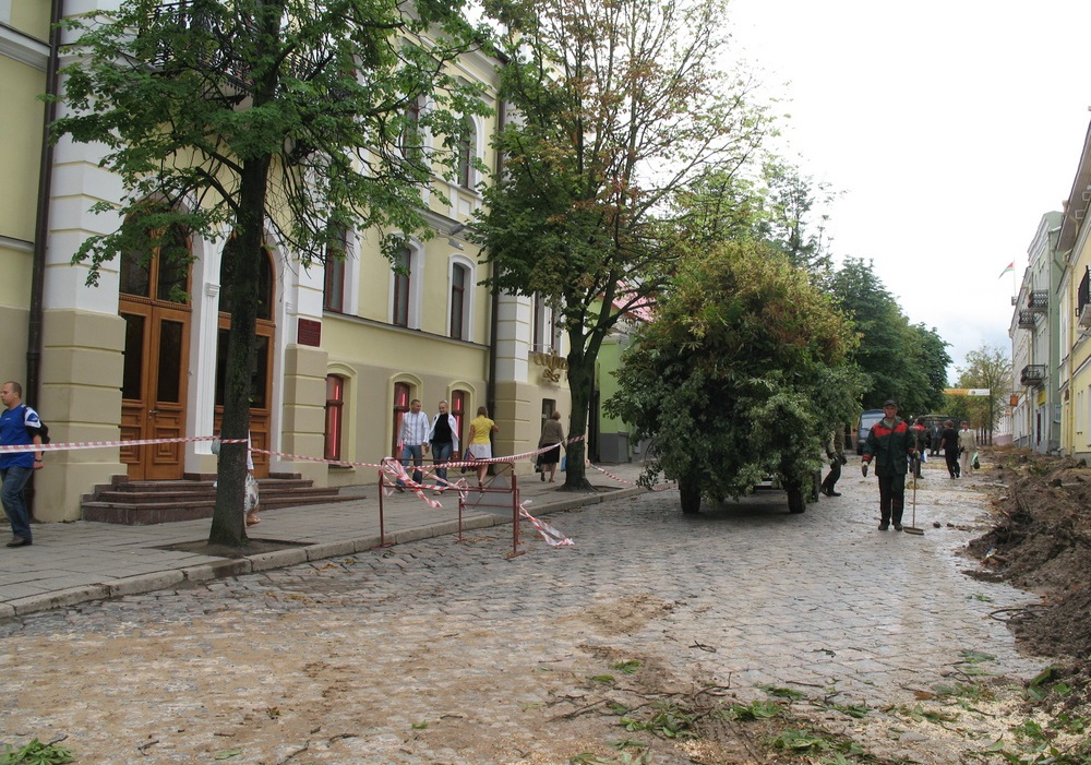 Летам 2007 года ўся зеляніна на Савецкай вуліцы была брутальна выпілавана