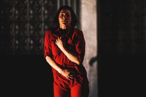 Гродзенка выступае ў тэатры La MaMa на Манхэтане Гродзенка выступае ў тэатры La MaMa на Манхэтане