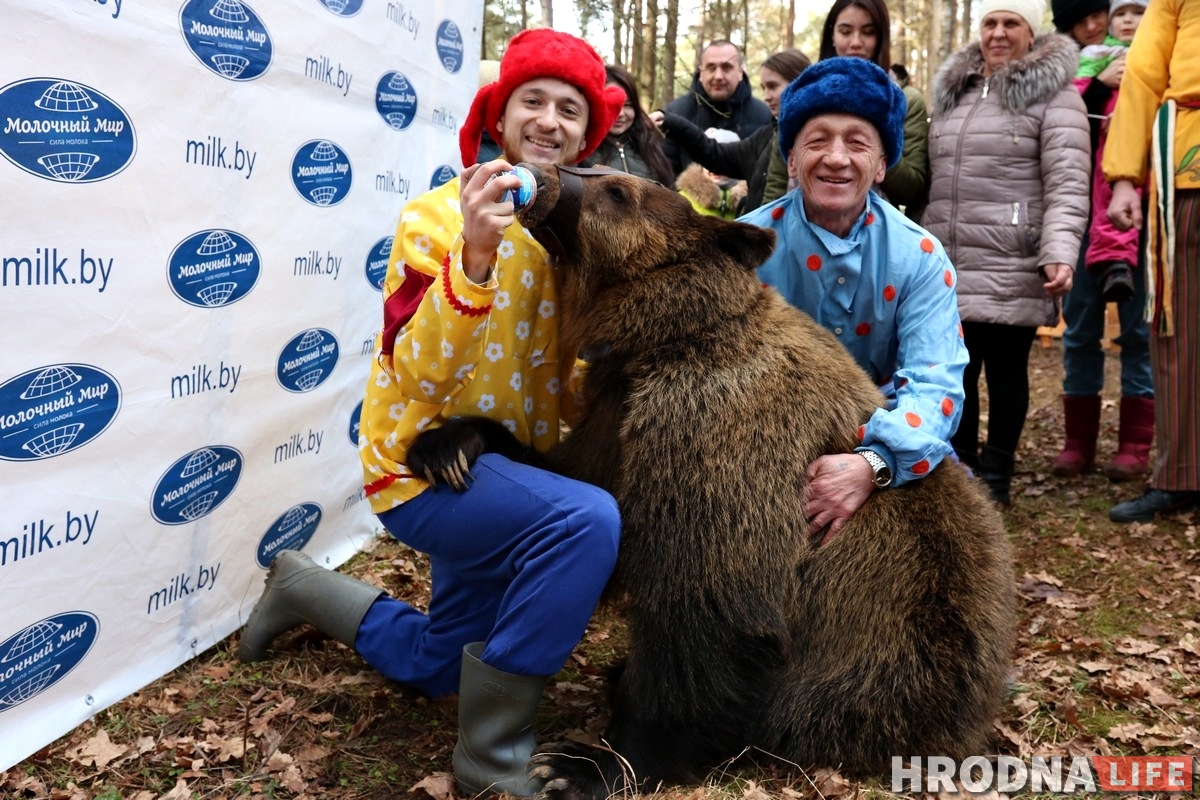 Жывы мядзведзь на Масленіцы