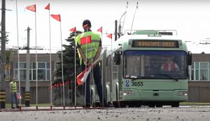 Гродзенскія кіроўцы тралейбуса занялі першае месца сярод іншагародніх на конкурсе ў Мінску конкурс водителей троллейбусов