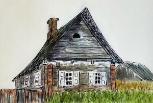 Беларускі скансэн у асобна ўзятым Instagram. Гарадзенец малюе вясковыя хаты, каб захаваць іх для нашчадкаў Андрусь Андрушкевіч, малюнак вясковай хаты