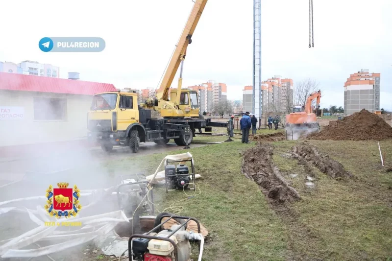 прорвало трубу в Гродно - пропало отопление в микрорайона Вишневец