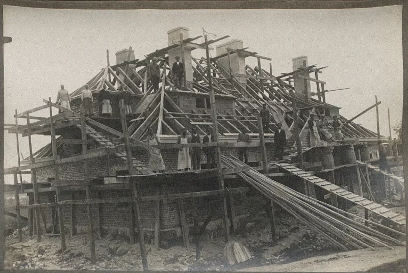 Будаўніцтва дома ў Грандзіцкай афіцэрскай калоніі ў Гродне, 1924 год