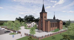 Праект новага касцёла ў Грандзічах - ілюстрацыя з матэрыялаў грамадскіх абмеркаванняў
