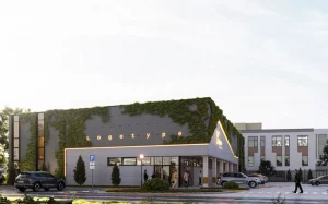 У цэнтры Гродна збудуюць гандлёвы цэнтр з азеляненнем на фасадах Праект гандлёвага цэнтра на Чырвонаармейскай.