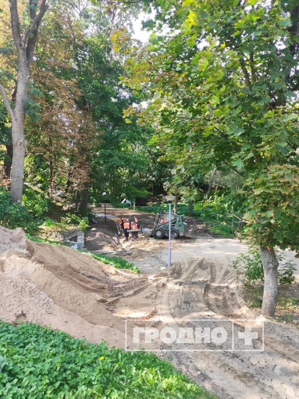 У Швейцарскай даліне з’явілася новая сцежка. Куды яна вядзе? Работы на сцежках Швейцарскай даліны. Фота: "Гродна плюс"