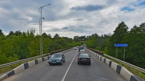 Мост праз Ласасянку ў Гродне. Скрыншот сэрвіса Яндэкс Карты