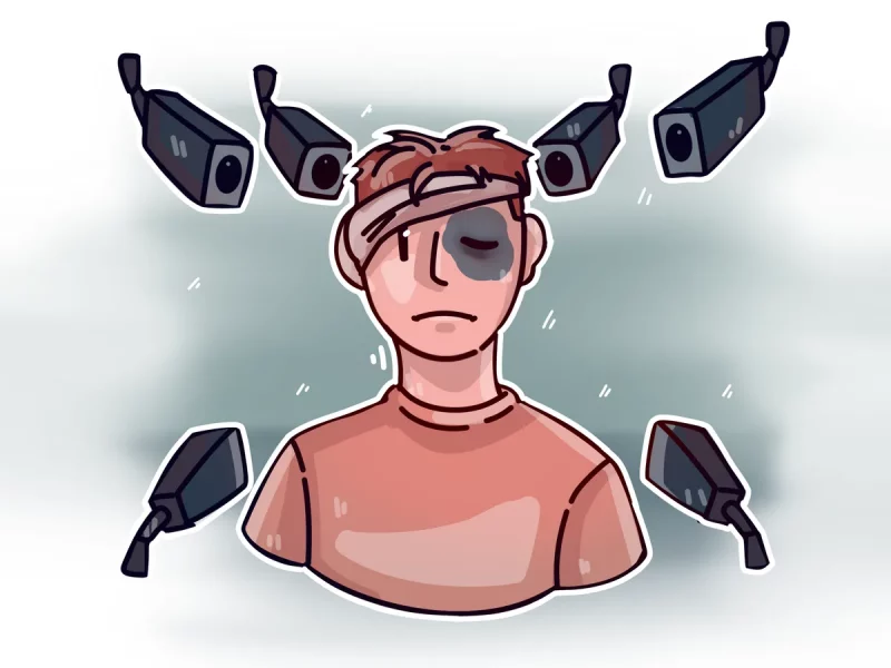 Паскардзіўся на сілавікоў - атрымай тэрмін. Як у Беларусі караюць зa "ілжывыя паказанні" (і не толькі "палітычных") Сілавікі карыстаюцца адключэннямі камер для сыходу ад пакарання. Ілюстрацыя: Таццяна Савіч для Hrodna.life