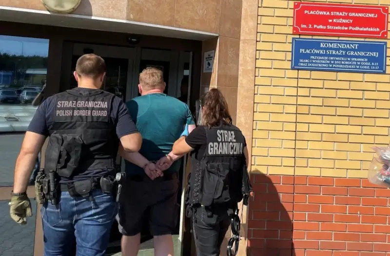 Затрыманы за кантрабанду цыгарэт у пункце пропуску Кузніца Беластоцкая. Фота: Podlaski Oddział Straży Granicznej